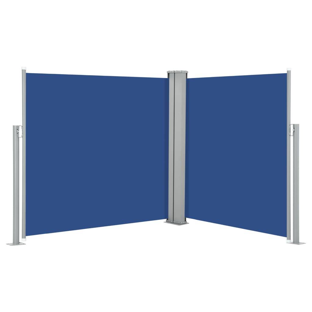 Helloshop26 - Auvent paravent store brise-vue latéral rétractable de patio jardin terrasse balcon protection visuelle écran 120 x 600 cm bleu - Imagen 1