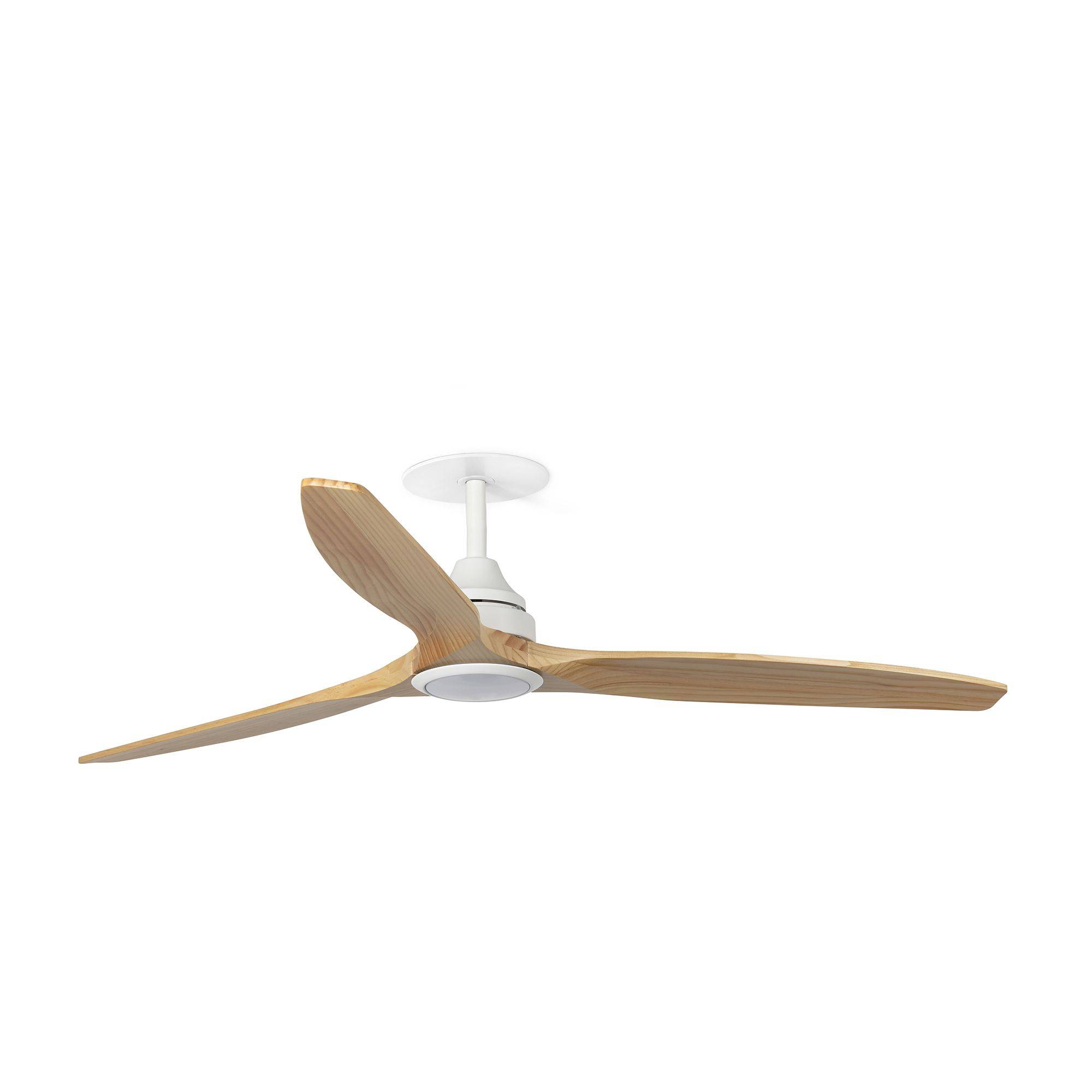 Ventilateur plafond LED Ø1520 blanc mat acier PMMA pales pin