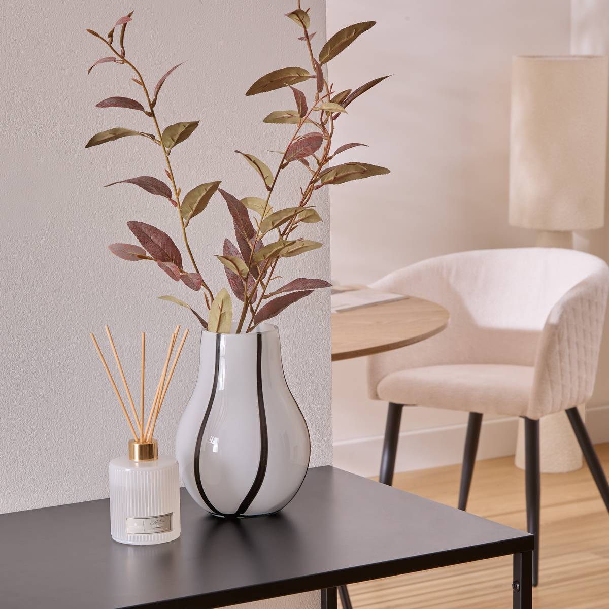 Atmosphera - Vase Piero noir et blanc H20,5cm - Atmosphera Créateur d'intérieur