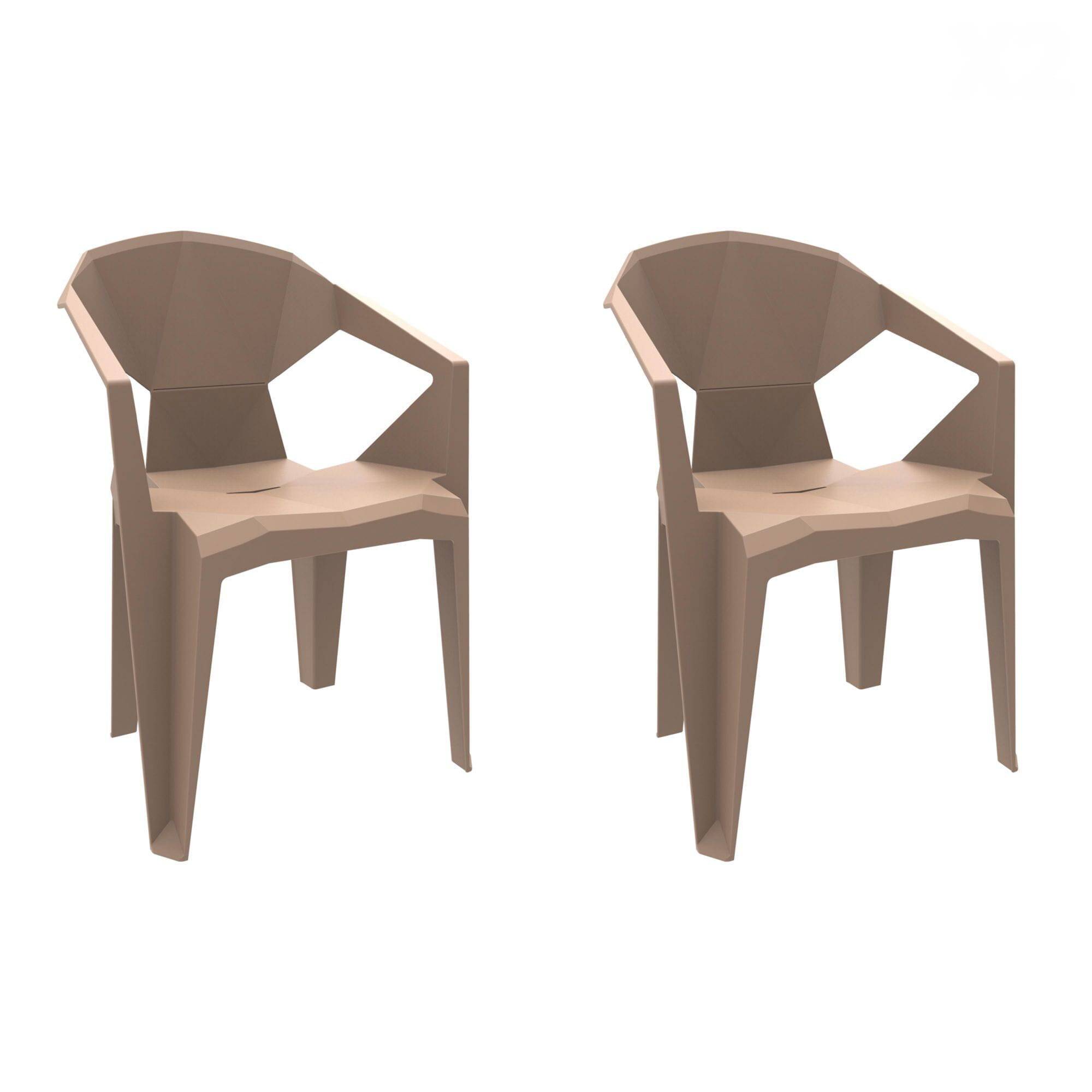Garbar - Fauteuils Delta garbar plastique beige (Lot de 2) - Image 1