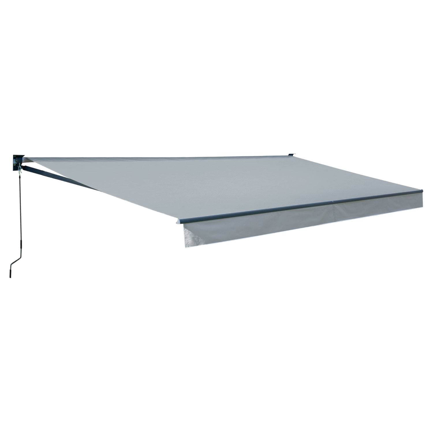 Happy Garden - Store banne SAULE 3,95 × 3m - Toile grise et structure grise - HAPPY GARDEN - Imagen 1
