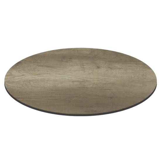 Oviala - Plateau de table de jardin rond HPL 70 cm chêne fumé Opera - Oviala - Image 1