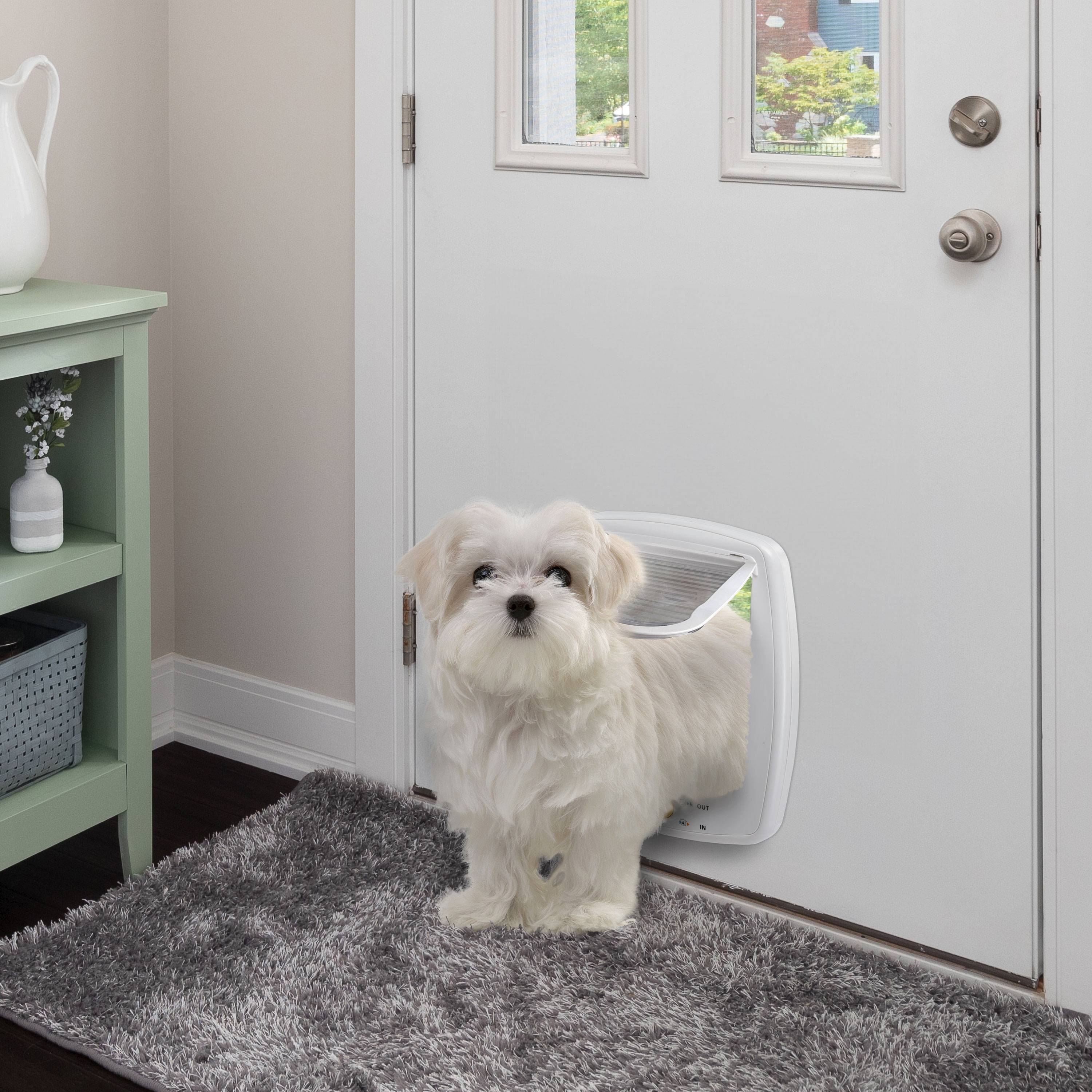 Ferplast - Ferplast Gatera Gatos, Puerta Perros Pequeños y Gatos, Entrada y Salida Controlables a 4 Vías, Protección contra Corrientes de Aire, Indicador de - Imagen 3