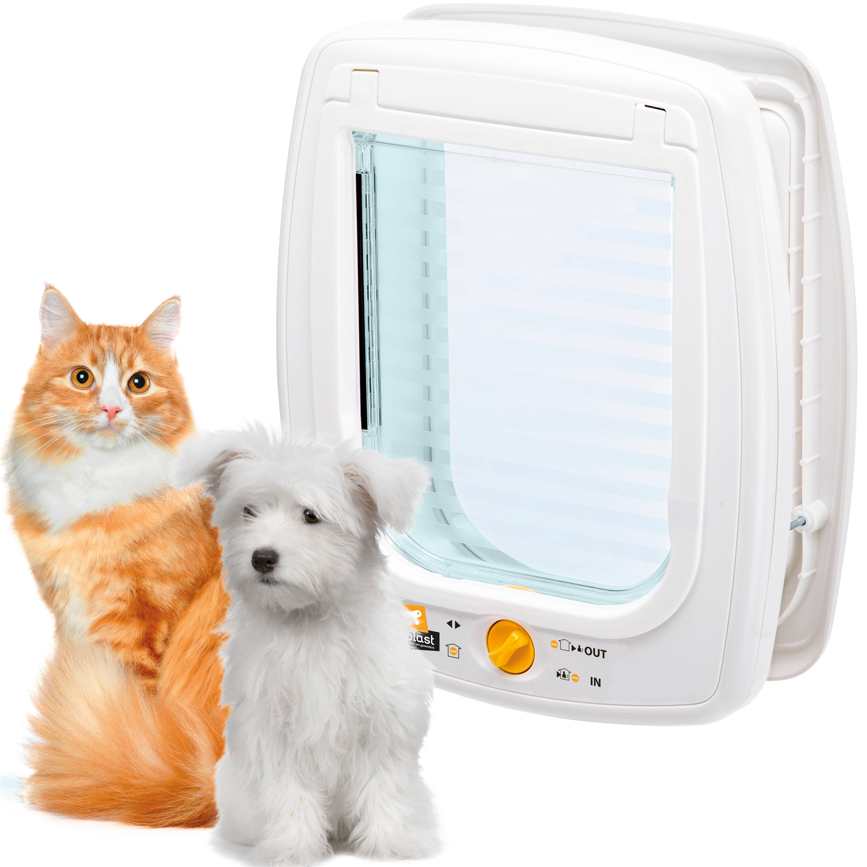 Ferplast - Ferplast Gatera Gatos, Puerta Perros Pequeños y Gatos, Entrada y Salida Controlables a 4 Vías, Protección contra Corrientes de Aire, Indicador de - Imagen 4