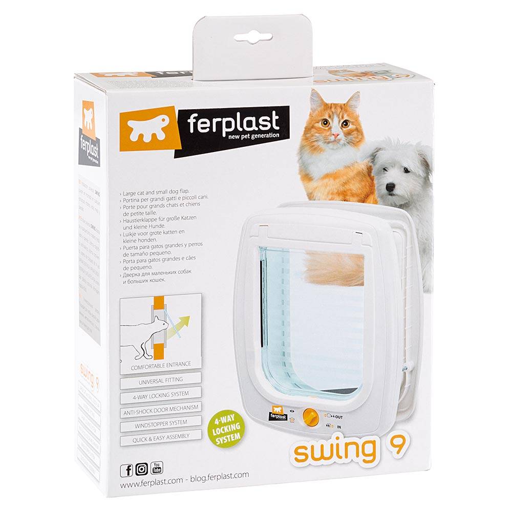 Ferplast - Ferplast Gatera Gatos, Puerta Perros Pequeños y Gatos, Entrada y Salida Controlables a 4 Vías, Protección contra Corrientes de Aire, Indicador de - Imagen 7
