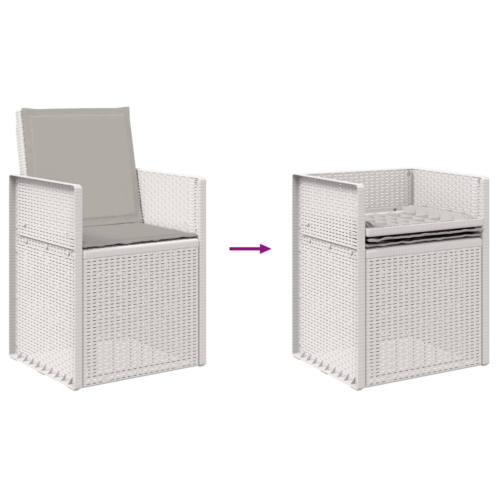 Vidaxl - Ensemble de salle à manger pour jardin 3 pcs-Salons de jardin Blanc et gris clair - Image 8