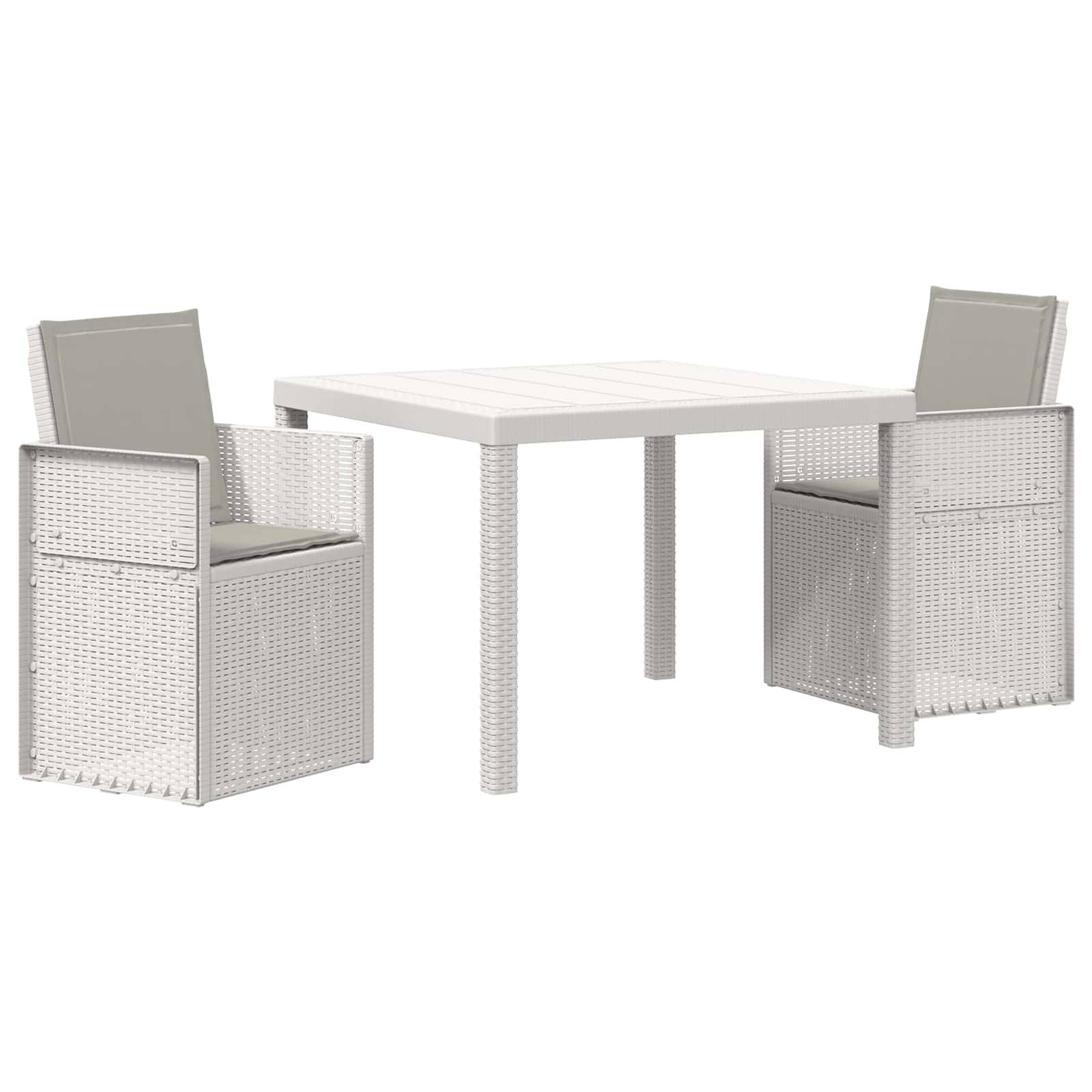 Vidaxl - Ensemble de salle à manger pour jardin 3 pcs-Salons de jardin Blanc et gris clair - Image 2