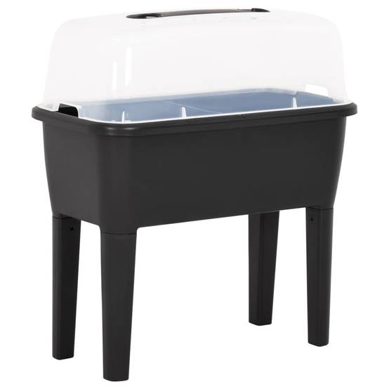 ComfortXL - Carré potager surélevé avec serre en polypropylène pour semis et plantes Anthracite – ComfortXL Outdoor Living - Image 1