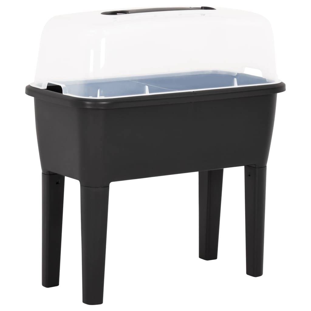 ComfortXL - Carré potager surélevé avec serre en polypropylène pour semis et plantes Anthracite – ComfortXL Outdoor Living - Image 1