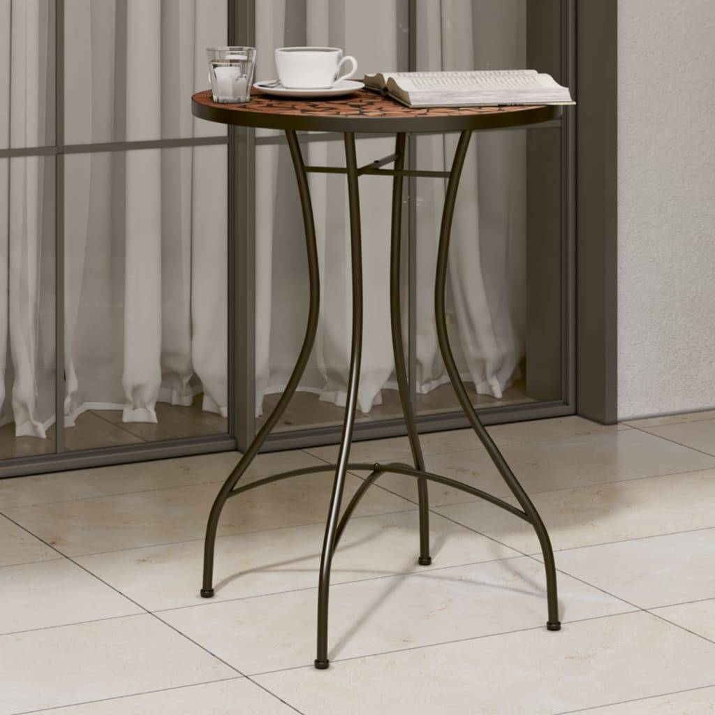 Maison Chic - Table de jardin - Table de bistro mosaïque terre cuite Ø50x70 cm céramique HL916 - Image 2