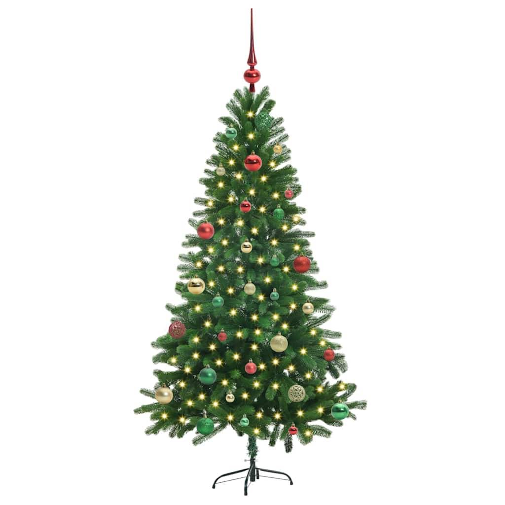 Sapin de Noël | Arbre de Noël avec 150 LED avec support Vert 150 cm PE Maison Chic - Image 3