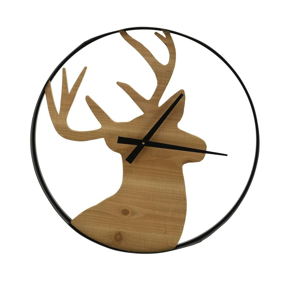 Aubry Gaspard - Horloge en pin et métal Cerf - Imagen 1