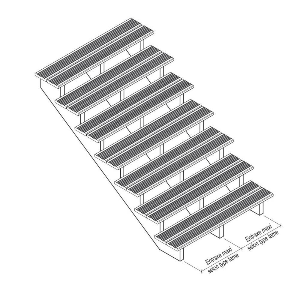 Decklinea - Escalier Bois Exterieur - 7 Marches Pleines - Largeur : 1m20 - Hauteur : 1m19 - Avec Contremarches - Pin du Nord - Imagen 5