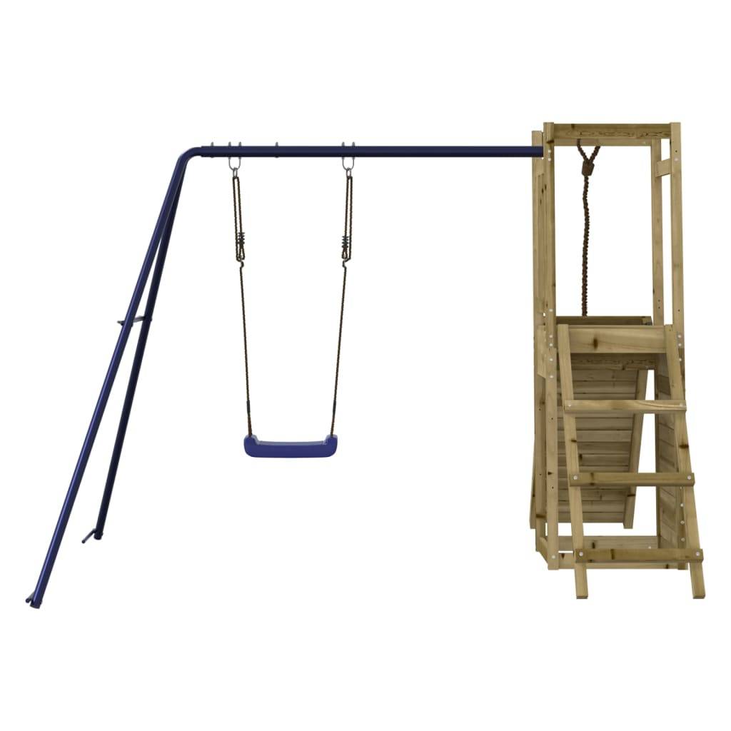 Helloshop26 - Aire de jeux d'extérieur balançoires toboggan portiques robuste jeux jardin 232 x 184 x 169 cm bois de pin imprégné - Imagen 4