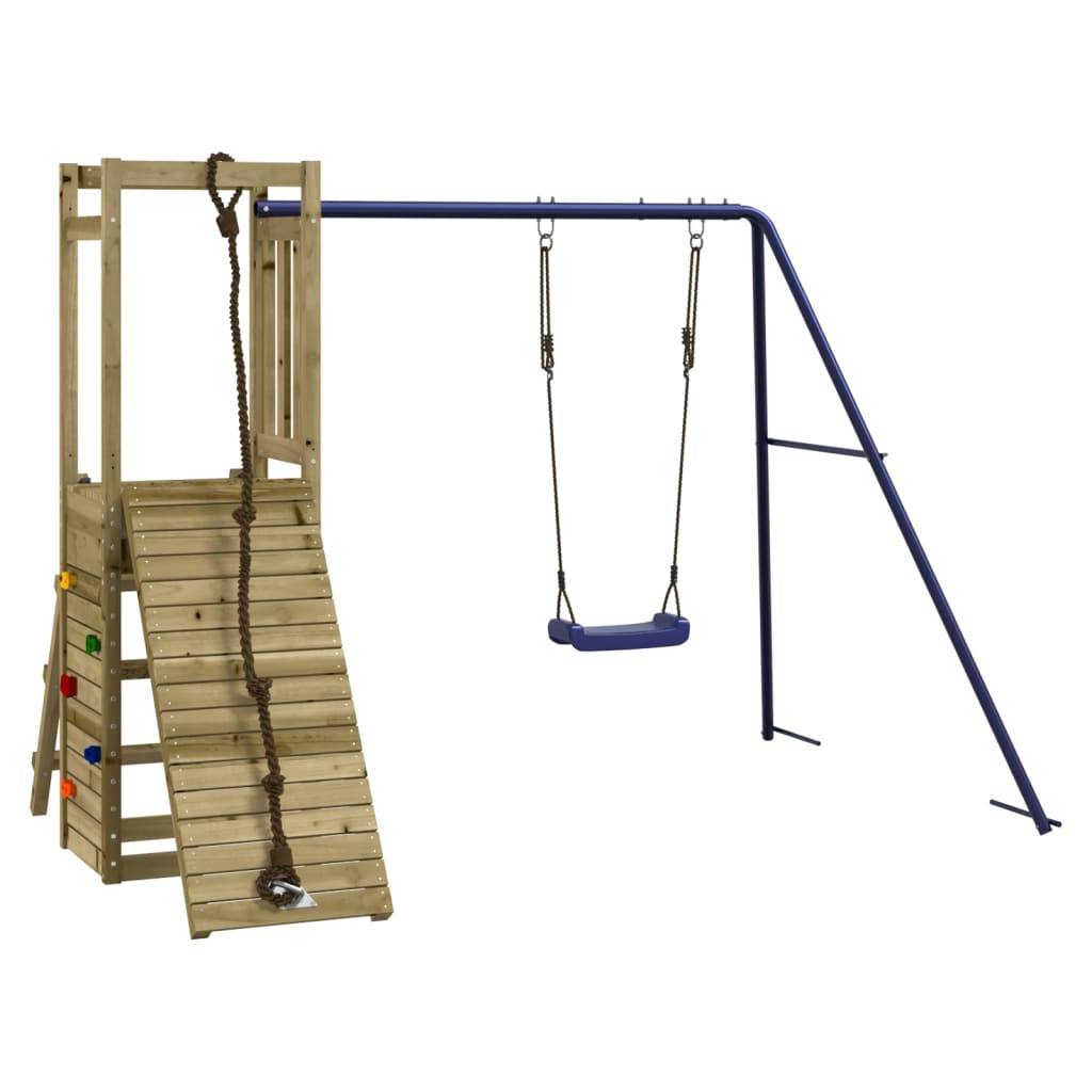Helloshop26 - Aire de jeux d'extérieur balançoires toboggan portiques robuste jeux jardin 232 x 184 x 169 cm bois de pin imprégné - Imagen 1
