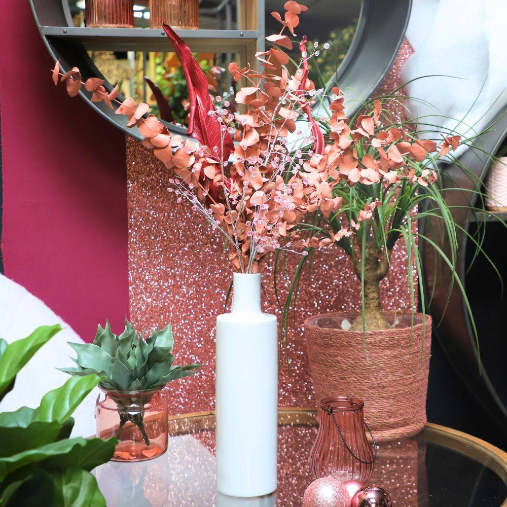 Branche de fleurs en verre rose 90cm Chemin de campagne - Imagen 3