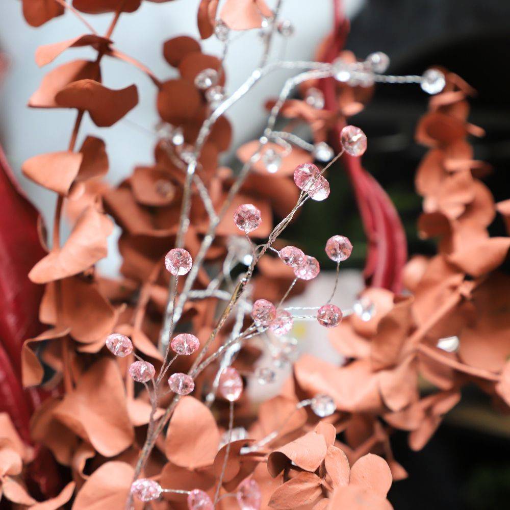 Branche de fleurs en verre rose 90cm Chemin de campagne - Imagen 2