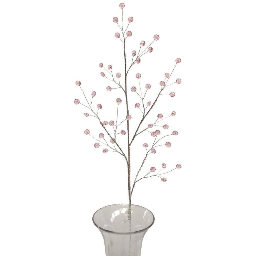 Branche de fleurs en verre rose 90cm Chemin de campagne - Imagen 1