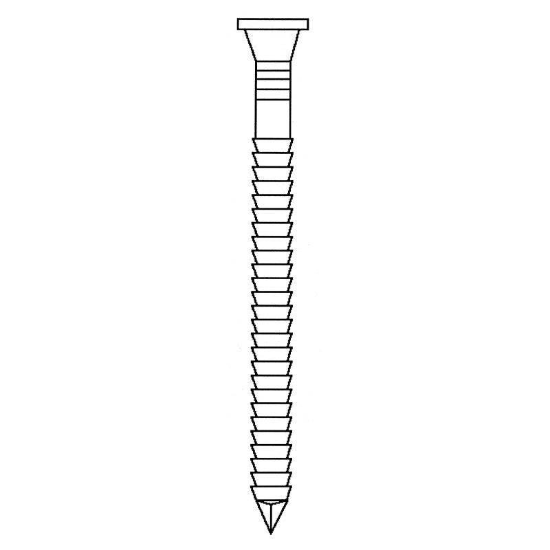 Norfix - Pointe Tête Plate Fraisée NORFIX ancrage électrozingué de 12µ Annelée par 250 pièces - taille 50 mm x 4.0 - NORFIX - Imagen 2