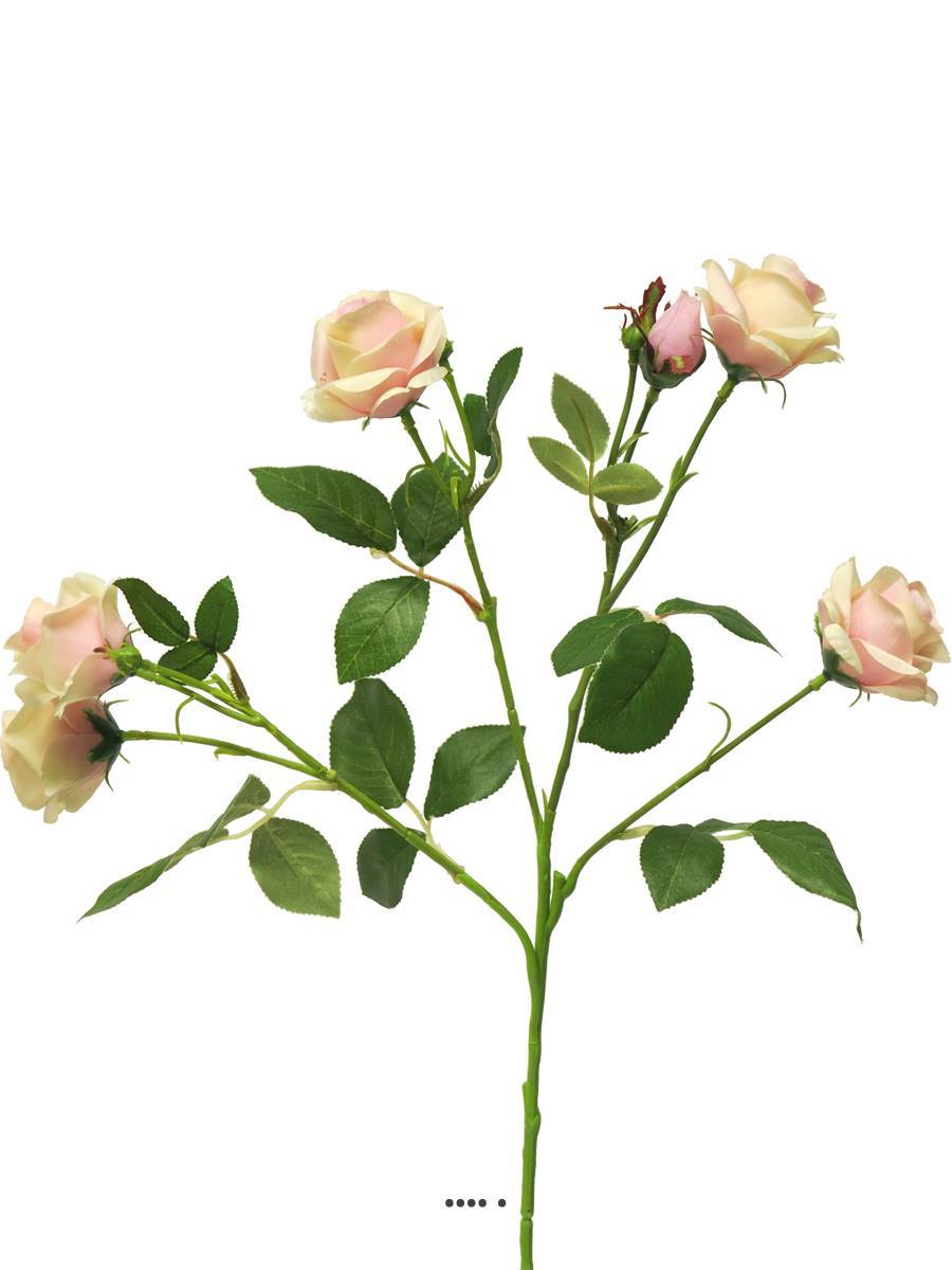 Artificielles - Branche de Rosier artificielle, 4 ramures, 68 cm Rose pâle - BEST - couleur: Rose pâle - Imagen 2