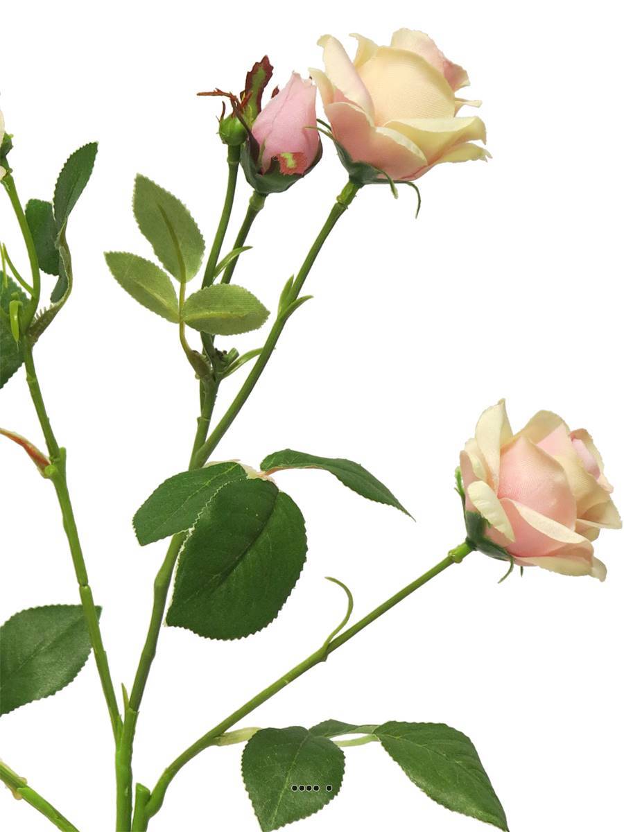 Artificielles - Branche de Rosier artificielle, 4 ramures, 68 cm Rose pâle - BEST - couleur: Rose pâle - Imagen 3