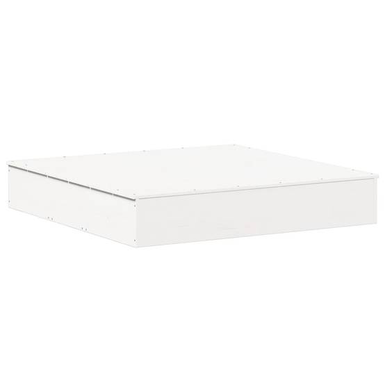 Bac à sable - Maison de jeu pour enfants avec couvercle blanc bois massif de pin - Image 1