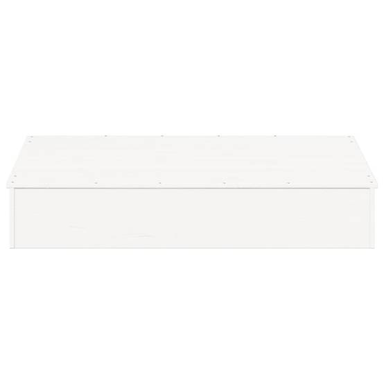 Bac à sable - Maison de jeu pour enfants avec couvercle blanc bois massif de pin - Image 4