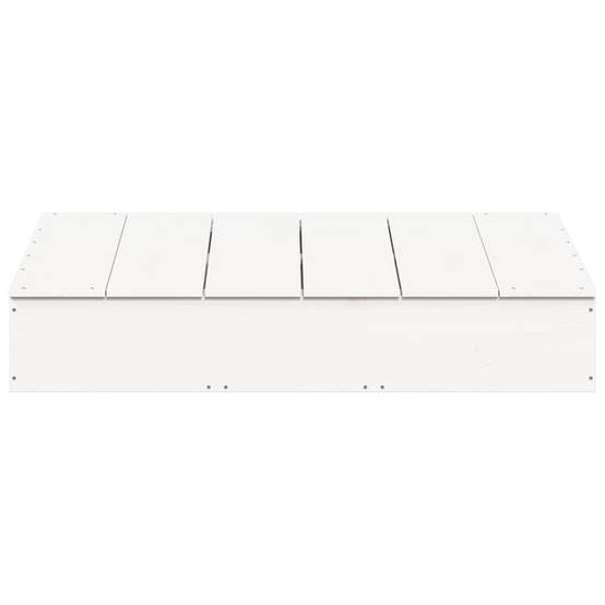 Bac à sable - Maison de jeu pour enfants avec couvercle blanc bois massif de pin - Image 5