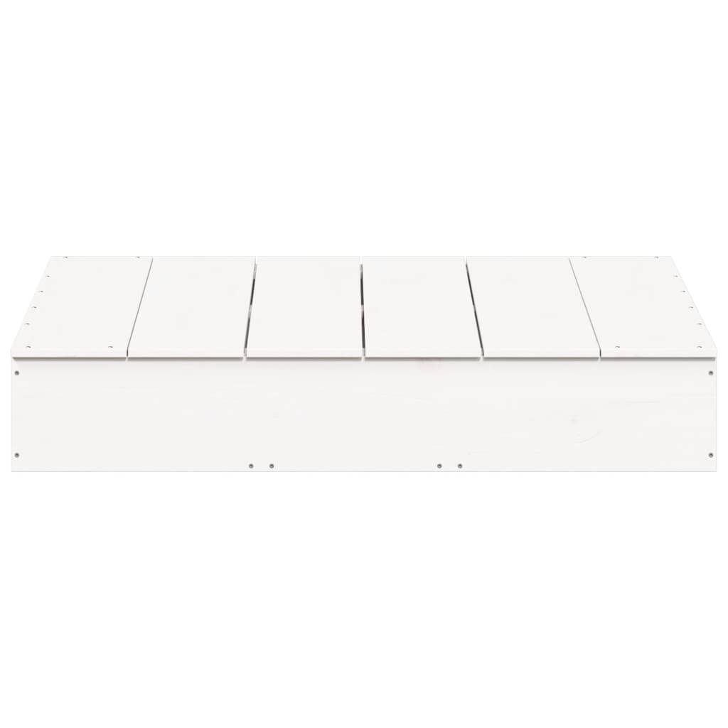Bac à sable - Maison de jeu pour enfants avec couvercle blanc bois massif de pin - Image 5