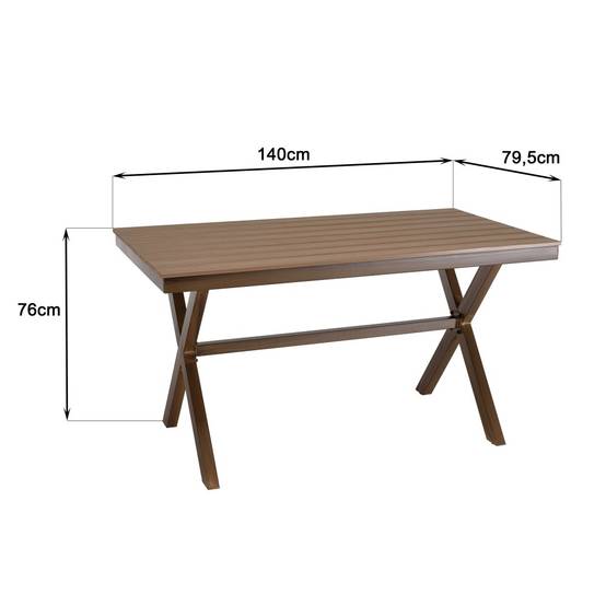 VIANNEY - Table de jardin rectangulaire 4 personnes 140x80cm - Image 8