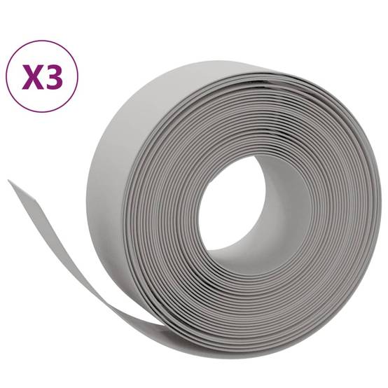 Bordure jardin flexible plastique PE aménagement allées bassins 3pcs 10mx20cm gris - ComfortXL Outdoor Living - Image 2