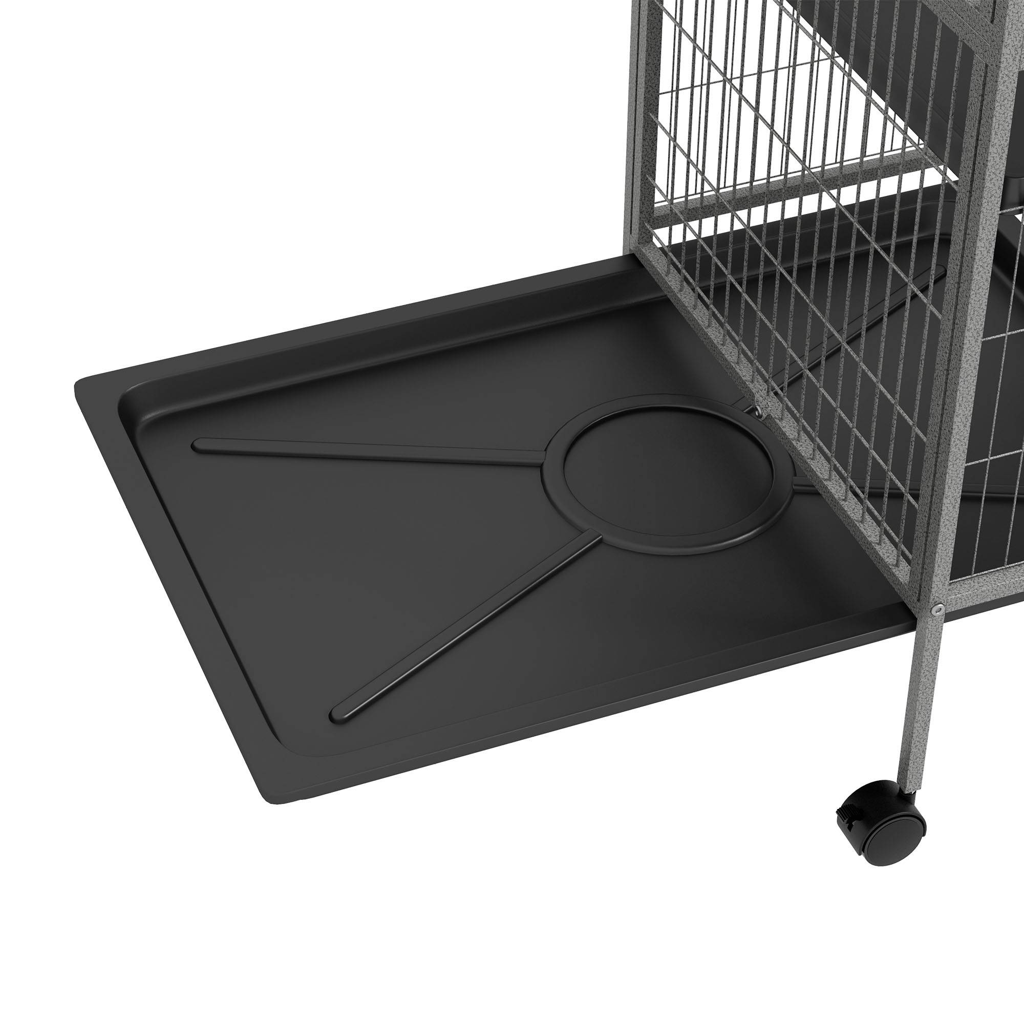 Pawhut - Cage rongeurs 4 plateformes 3 rampes 4 portes dim. 80L x 52l x 159H cm acier gris moucheté noir - Imagen 9