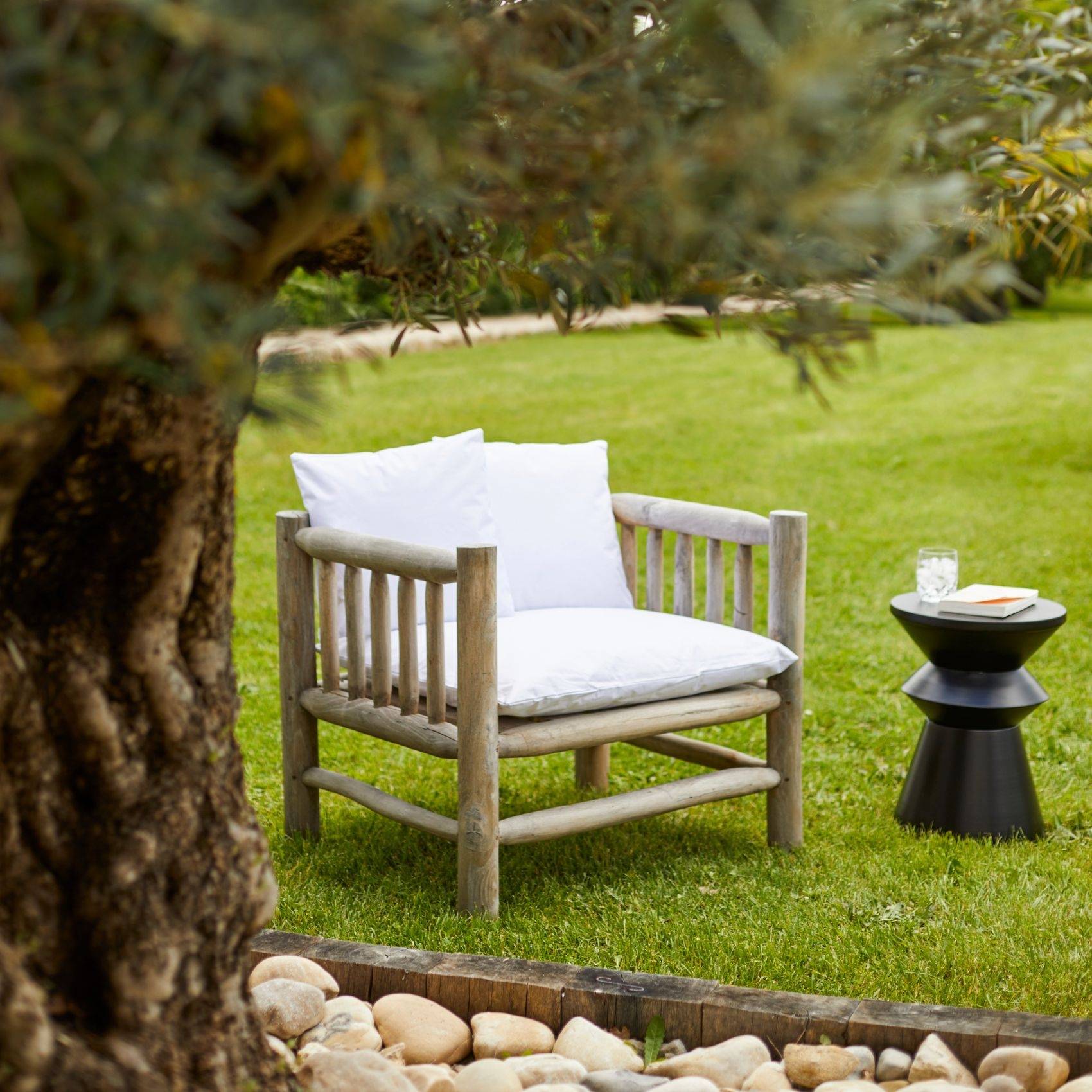Home Maison - Coussin extérieur imperméable et déhoussable MINORQUE - HOME MAISON - Polyester - Blanc - Imagen 4