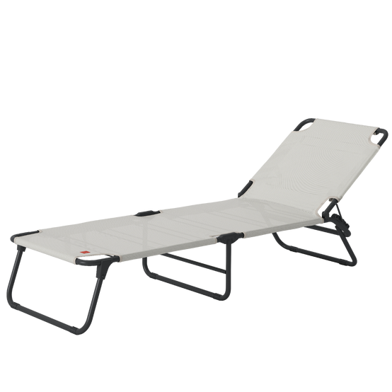 Fiam - Bain de Soleil AMIGO Aluminium ANTHRACITE Texfil BLANC BEIGE 161/190x60x36/82 cm FIAM - Image 1