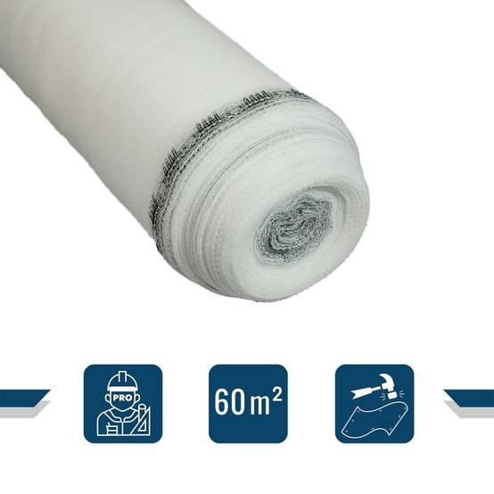 Filet d'échafaudage Blanc 3,07x20 m 50EC - Qualité PRO - Filet de protection d'échafaudage pour chantier - Pare-gravats TECPLAST - Image 2
