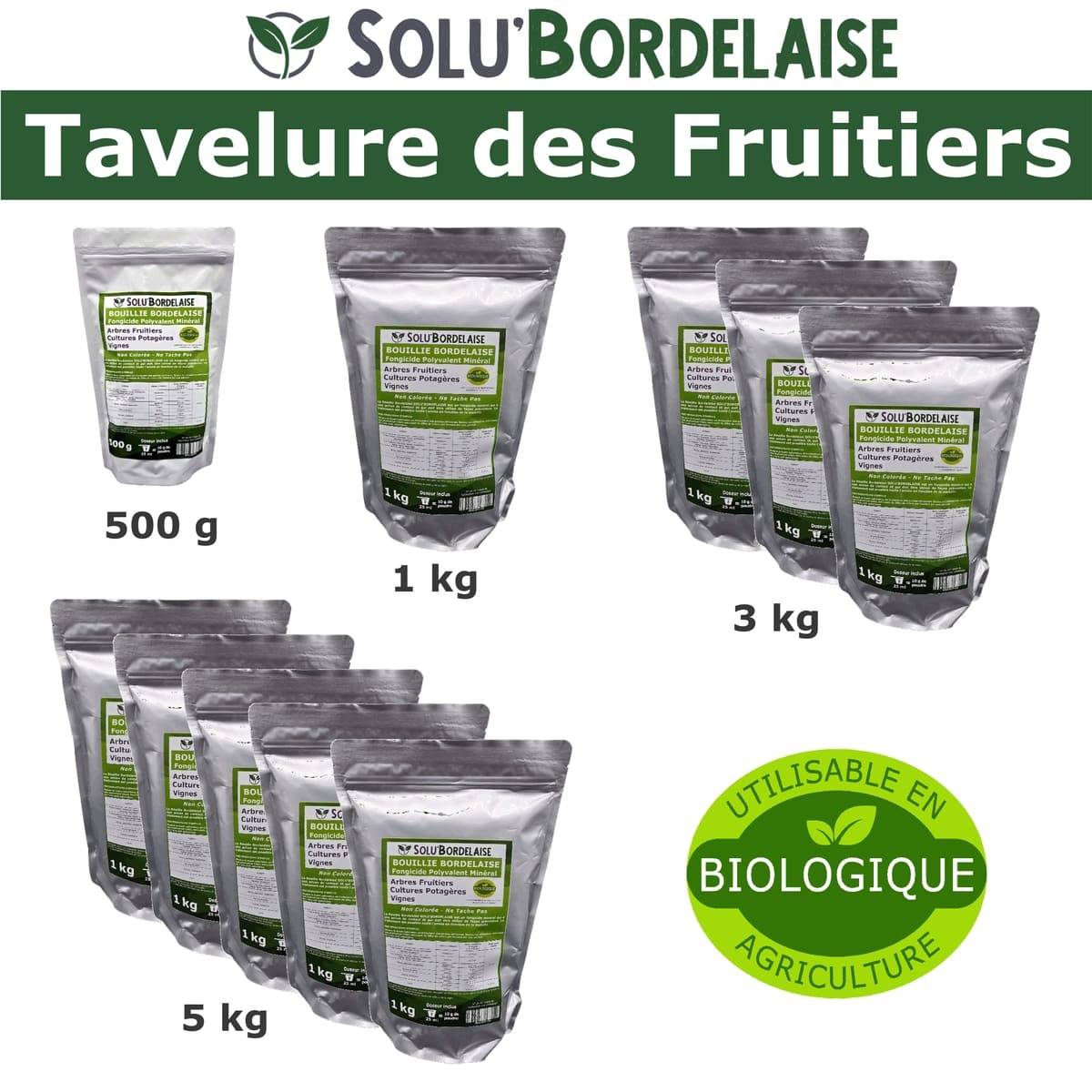 Solu'Bordelaise - Tavelure des Fruitiers-3 kg de Bouillie Bordelaise Non Colorée-Polyvalent à base de Sulfate de Cuivre 200 g/kg-Doseur inclus-UAB - Image 5