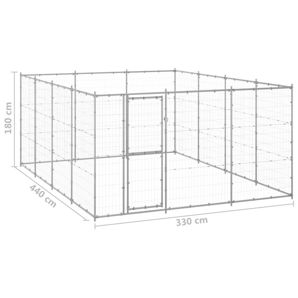 Helloshop26 - Chenil extérieur cage enclos parc animaux chien extérieur acier galvanisé 14,52 m² - Imagen 2