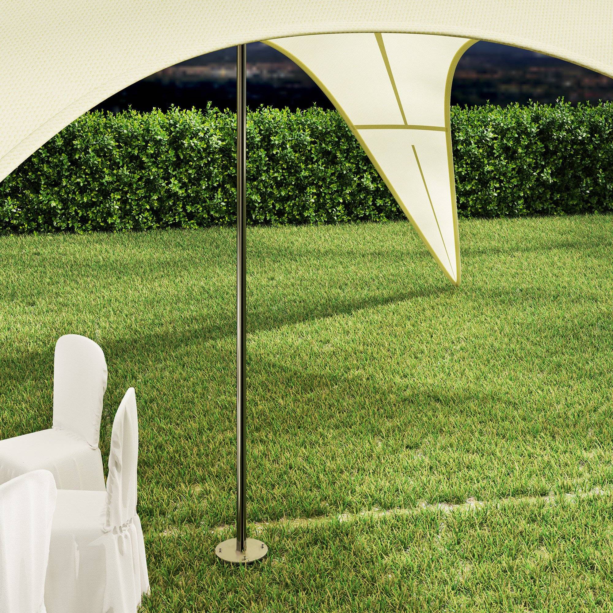 Outsunny - Tente de Jardin XXL 10x10x4m Anti-Pluie Voile d'Ombrage Toile Camping Polyester 210D Imperméable Beige - Outsunny - Image 6