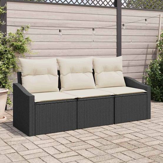ComfortXL - Petit salon de jardin 3 places en résine tressée modulable pour balcon ou terrasse Noir – ComfortXL Outdoor Living - Image 1