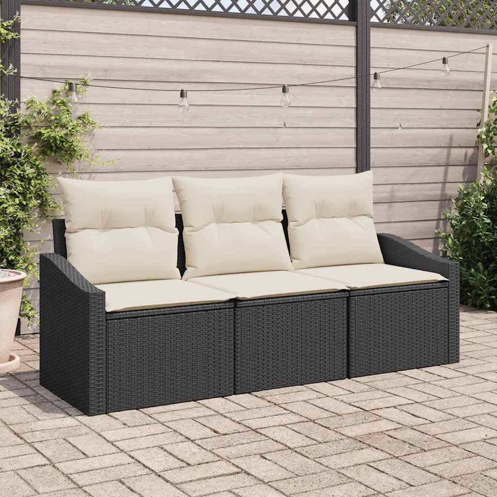 ComfortXL - Petit salon de jardin 3 places en résine tressée modulable pour balcon ou terrasse Noir – ComfortXL Outdoor Living - Image 1