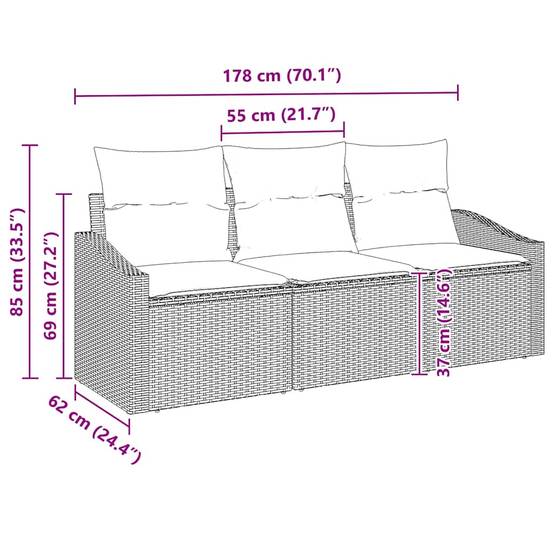 ComfortXL - Petit salon de jardin 3 places en résine tressée modulable pour balcon ou terrasse Noir – ComfortXL Outdoor Living - Image 7