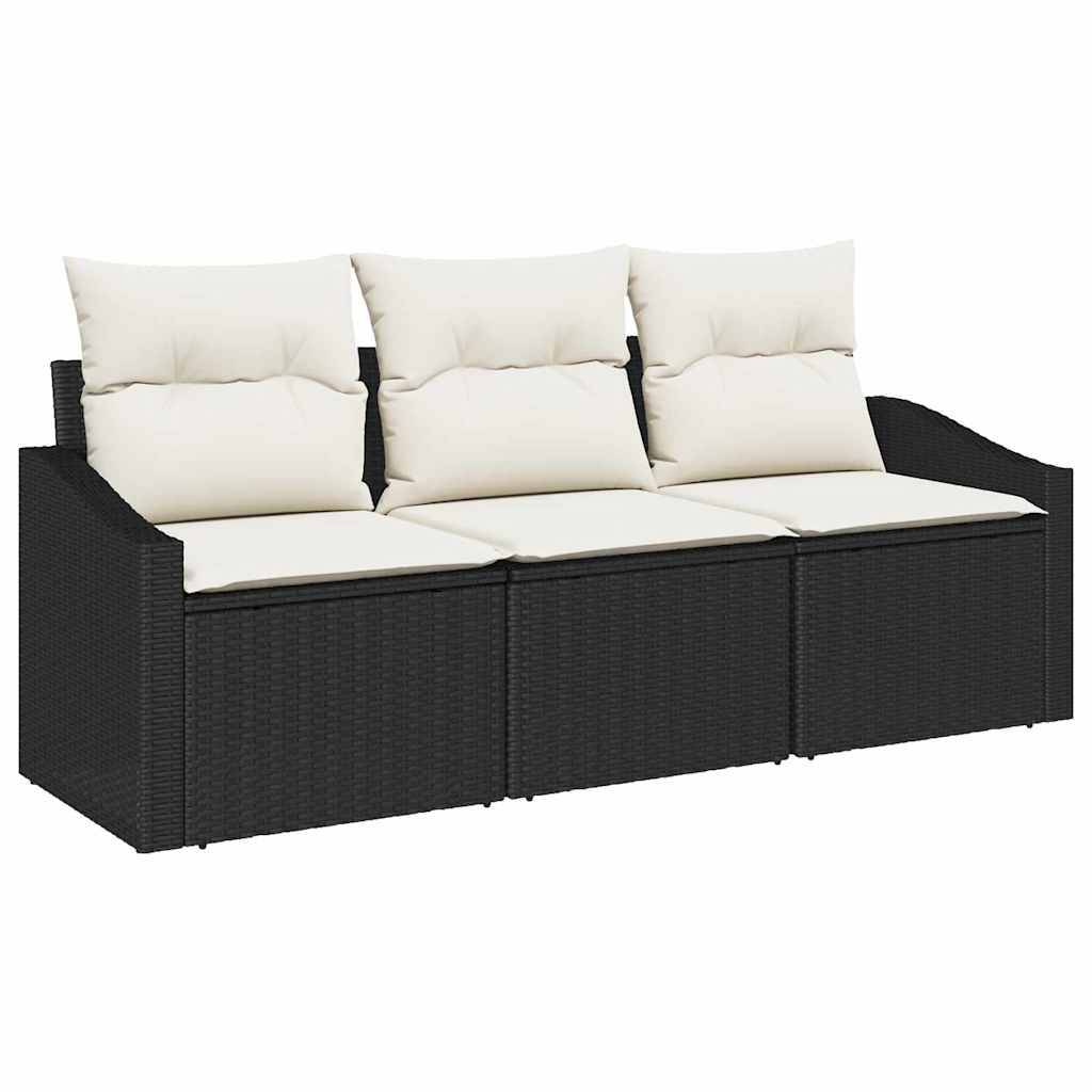 ComfortXL - Petit salon de jardin 3 places en résine tressée modulable pour balcon ou terrasse Noir – ComfortXL Outdoor Living - Image 2