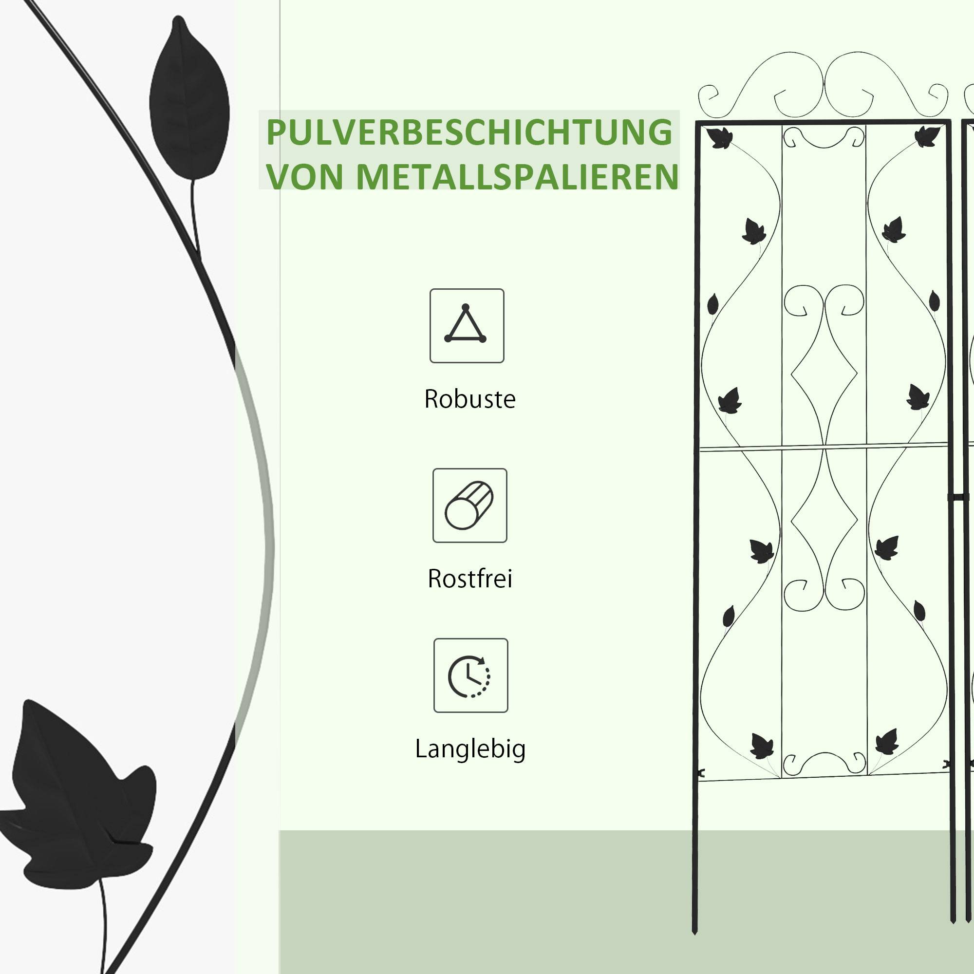 Treillis de jardin acier noir 50 x 1.3 x 181 cm - PANGIVO - Imagen 8