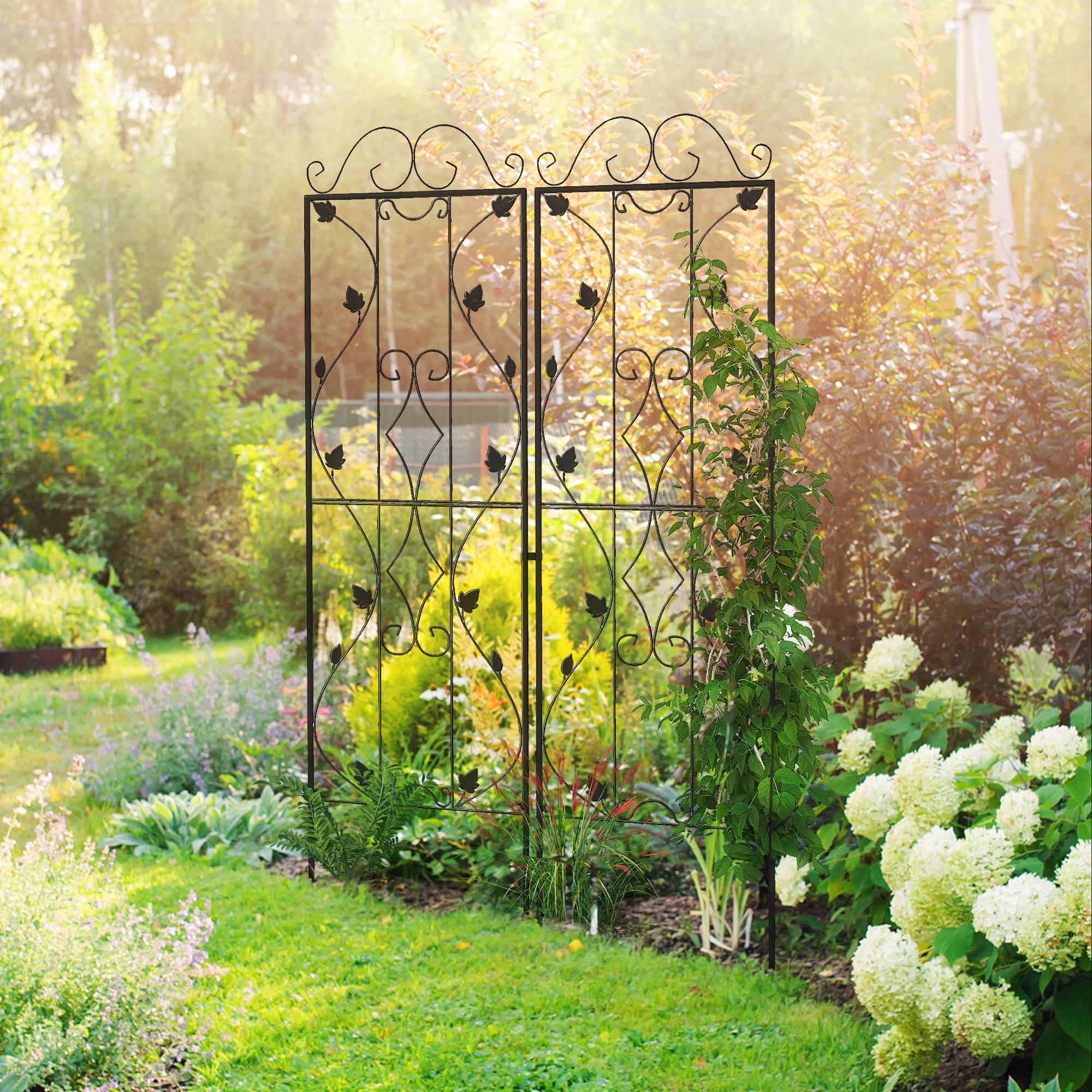 Treillis de jardin acier noir 50 x 1.3 x 181 cm - PANGIVO - Imagen 3