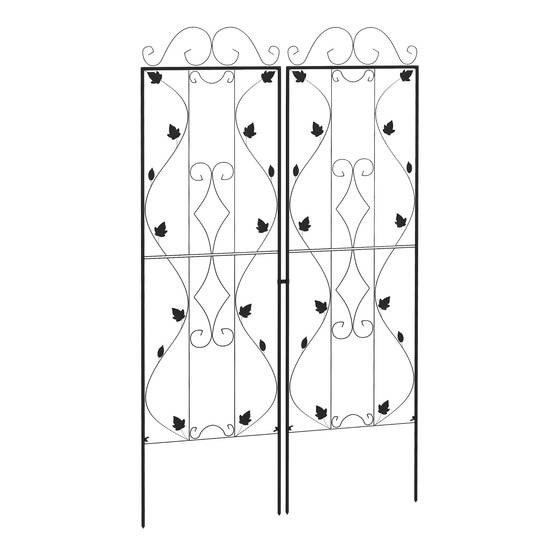 Treillis de jardin acier noir 50 x 1.3 x 181 cm - PANGIVO - Image 1