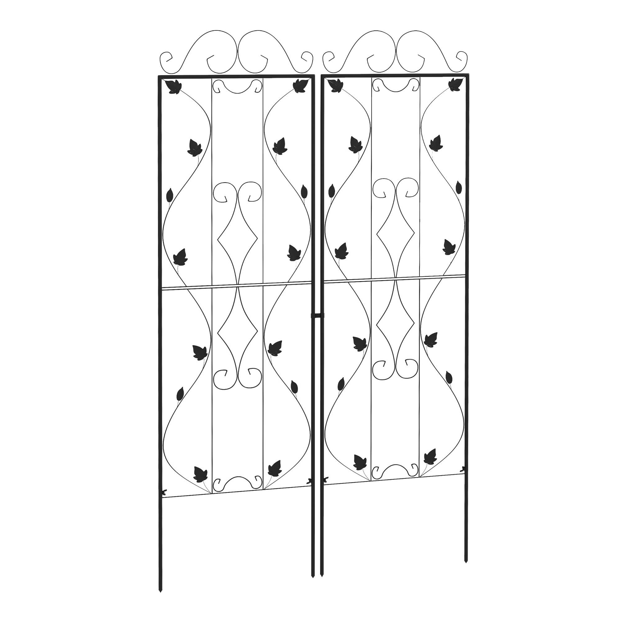 Treillis de jardin acier noir 50 x 1.3 x 181 cm - PANGIVO - Imagen 1