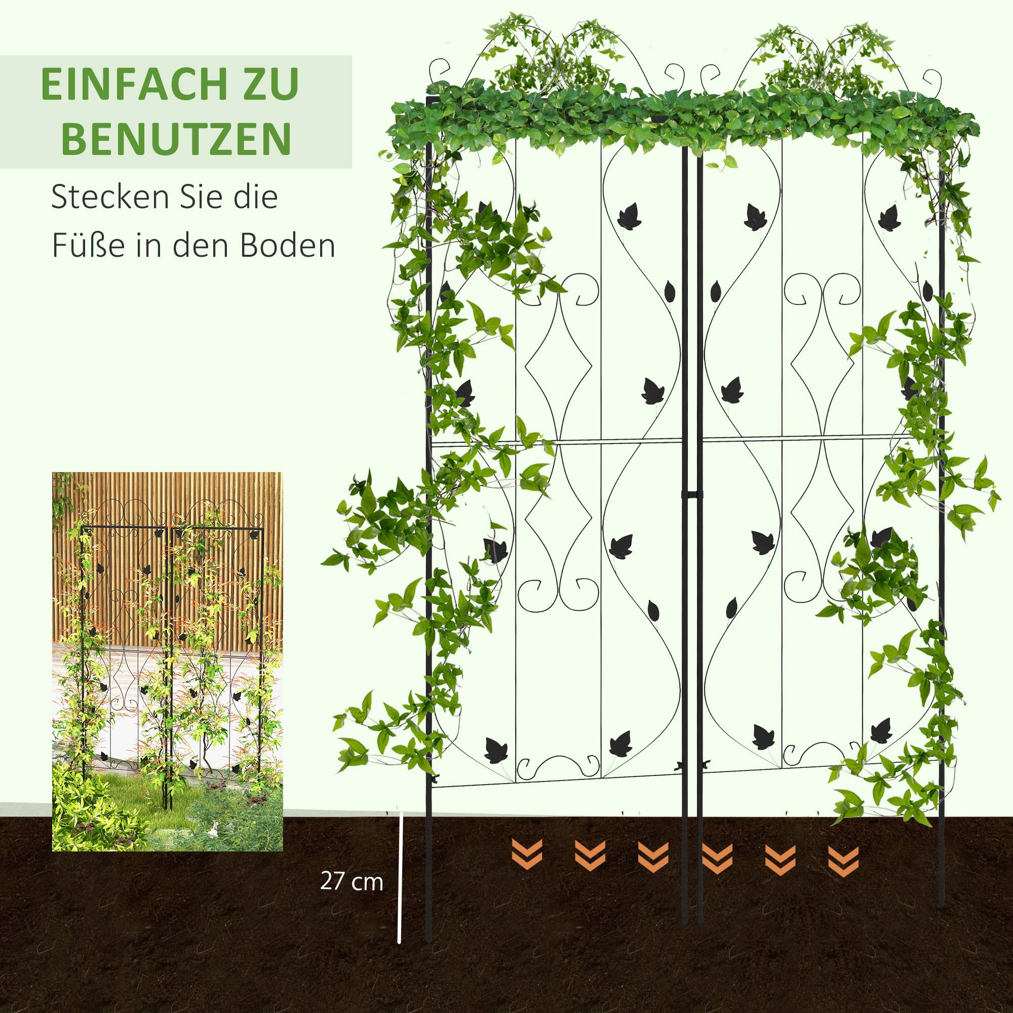 Treillis de jardin acier noir 50 x 1.3 x 181 cm - PANGIVO - Imagen 7