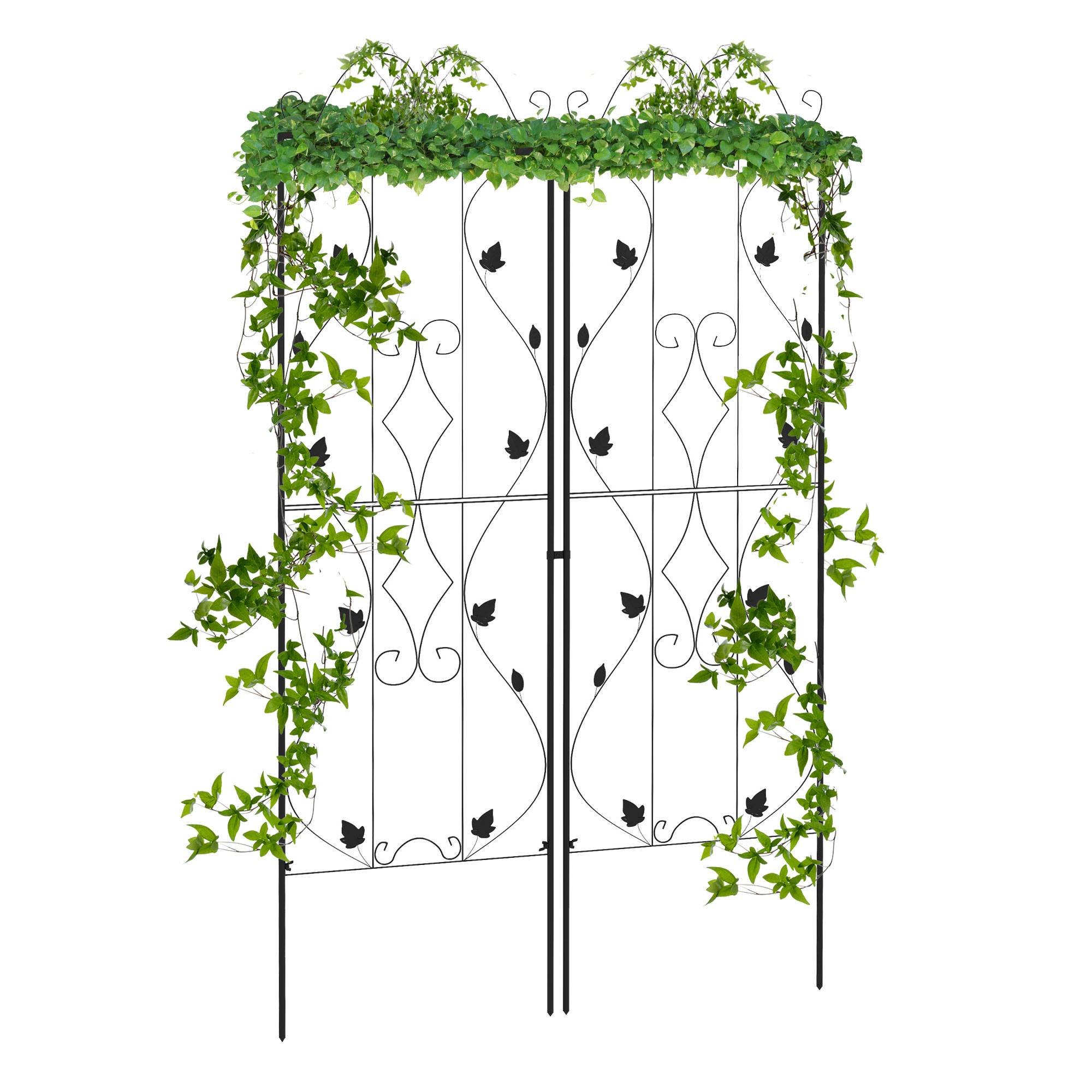 Treillis de jardin acier noir 50 x 1.3 x 181 cm PANGIVO Jardiland — free download