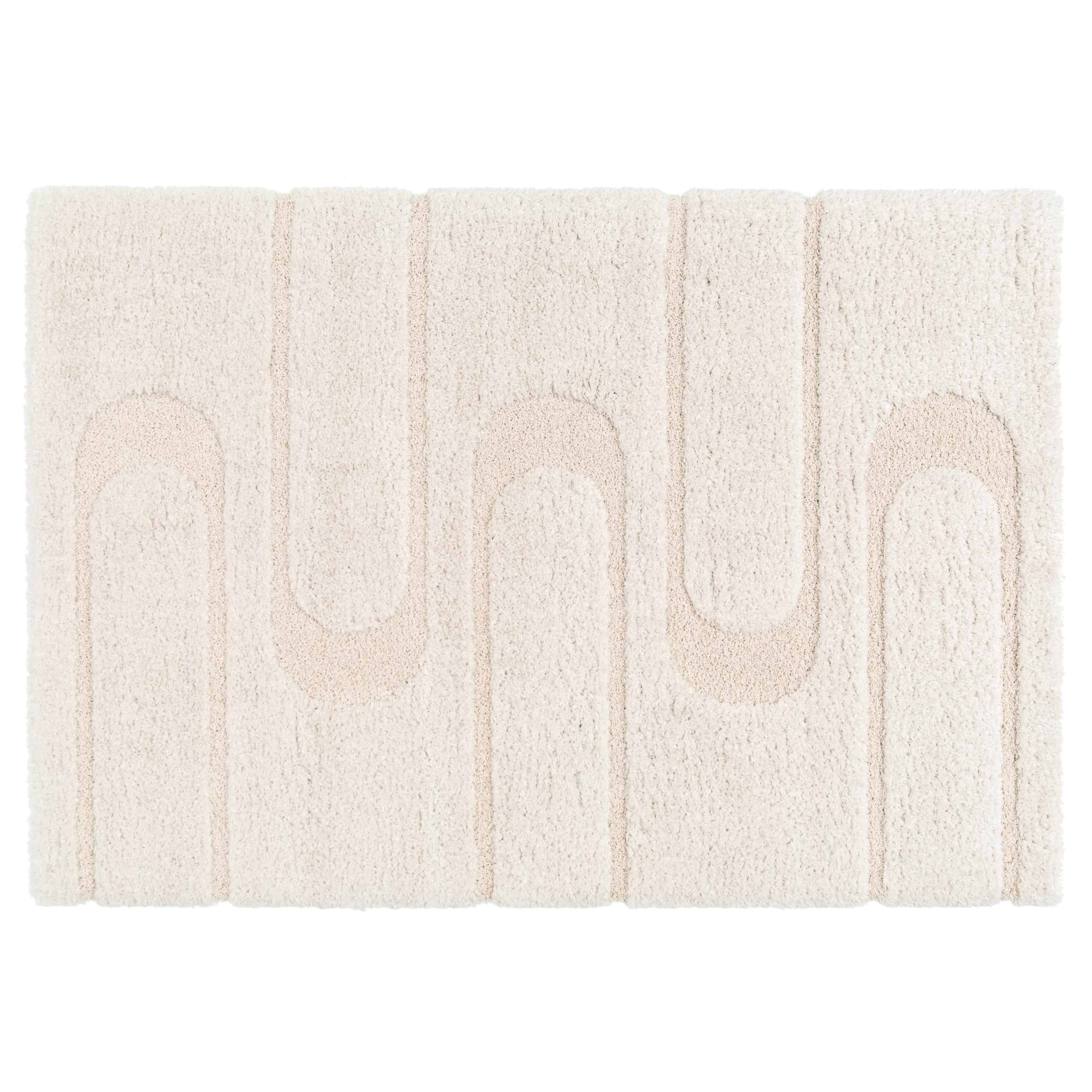 Oviala - Tapis rectangulaire à poils longs motif géométrique écru 120 x 170 cm Ziggy - Oviala - Imagen 1