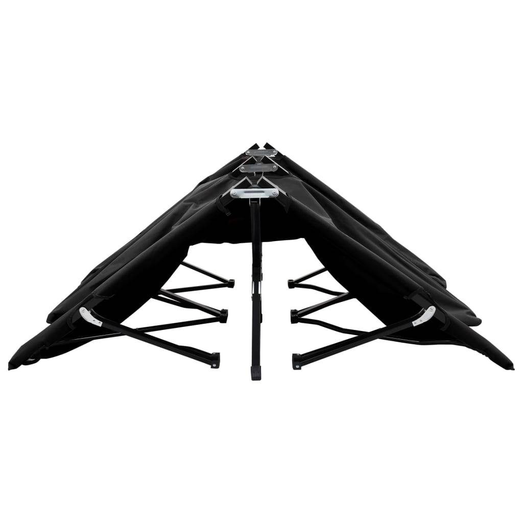 Helloshop26 - Lit de camping double meuble d'extérieur pliable 2 places noir acier - Imagen 4
